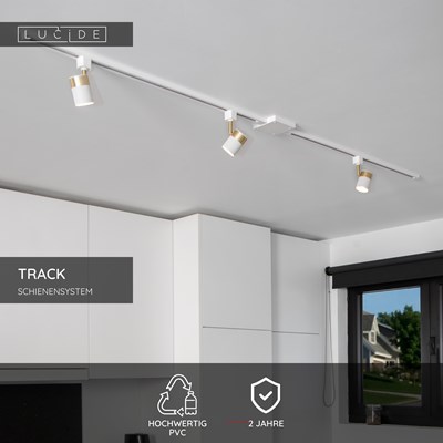 Lucide TRACK Endeinspeiser - 1-Phasen Stromschiene / Schienensystem - Einzel - Weiß(Verlängerung)